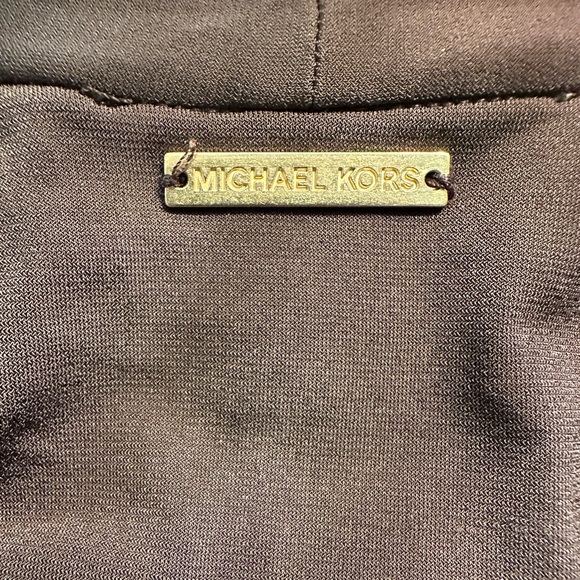 MICHAEL Michael Kors Brown Midi Hi Low Cap Sleeve Slinky Wrap Dress size 2 - Picture 7 of 9